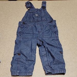 OshKosh B'gosh Classic Blue Kids Overalls with inside lining size 18 Months